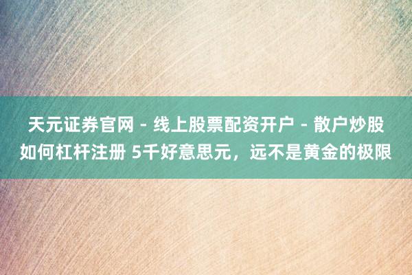 天元证券官网 - 线上股票配资开户 - 散户炒股如何杠杆注册 5千好意思元，远不是黄金的极限